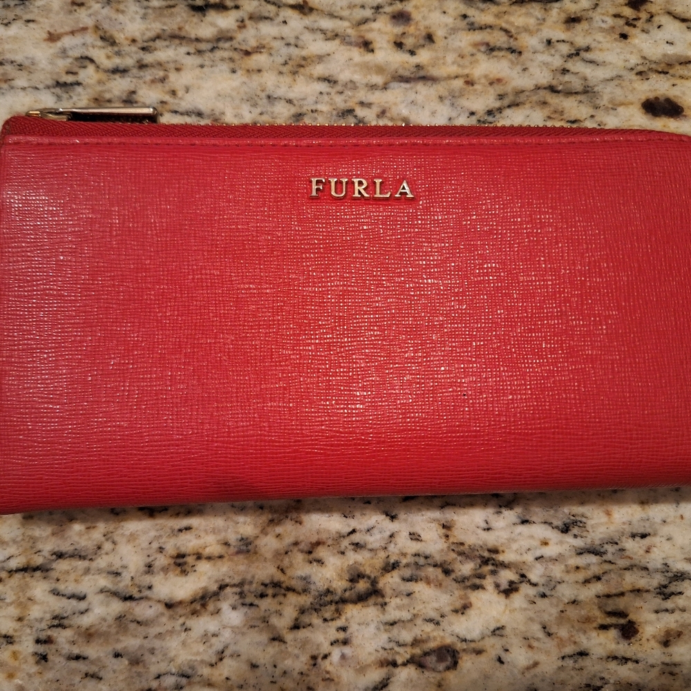 Furla Vibrant Red Zip Wallet